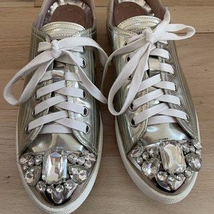 MIU MIU Crystal Embellishments Sneakers size 8